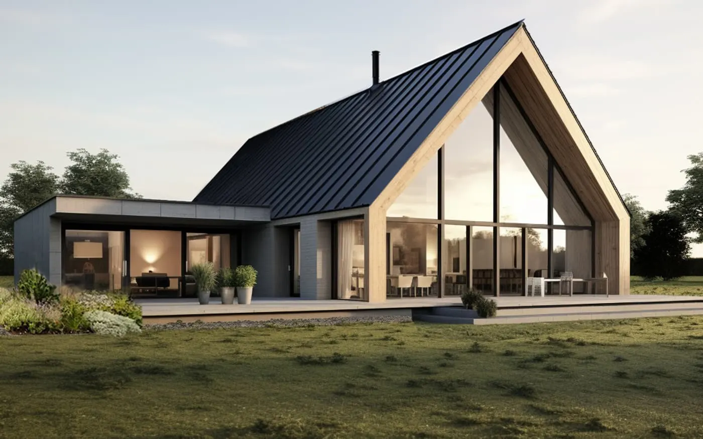 Nieuwbouwvilla in Rotterdam met zadeldak en grote glasgevel